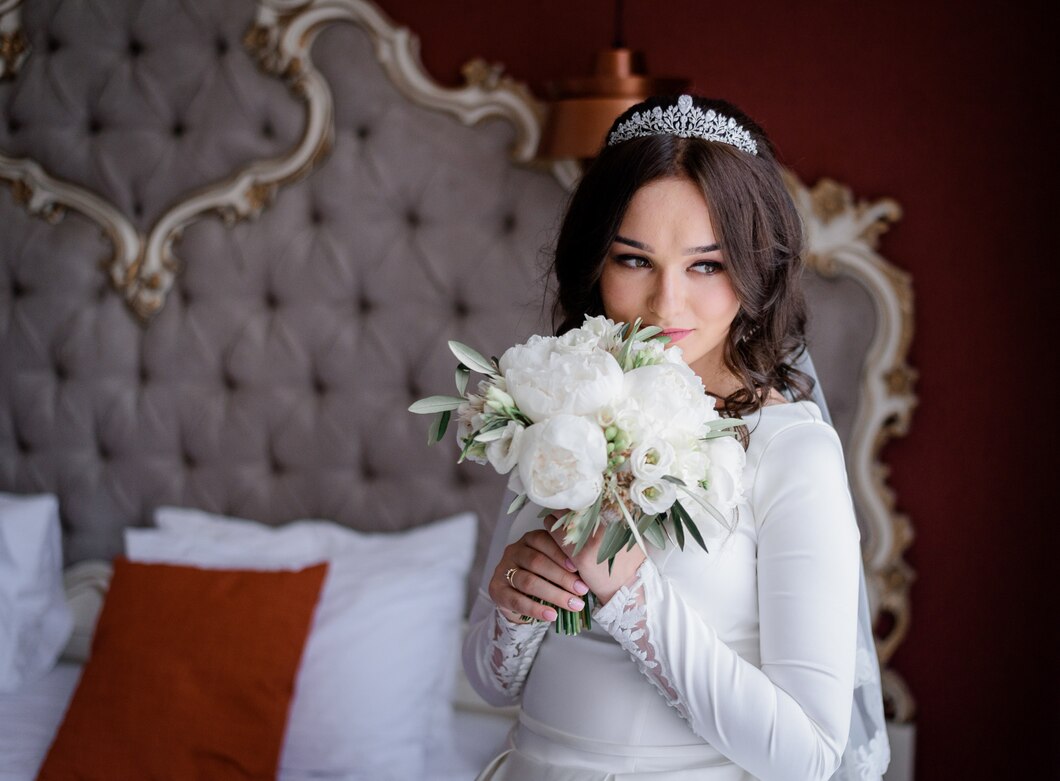 Beautiful bride in hotel